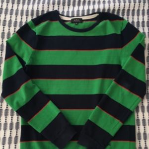 A.P.C. Green Navy Striped Sweatshirt XS